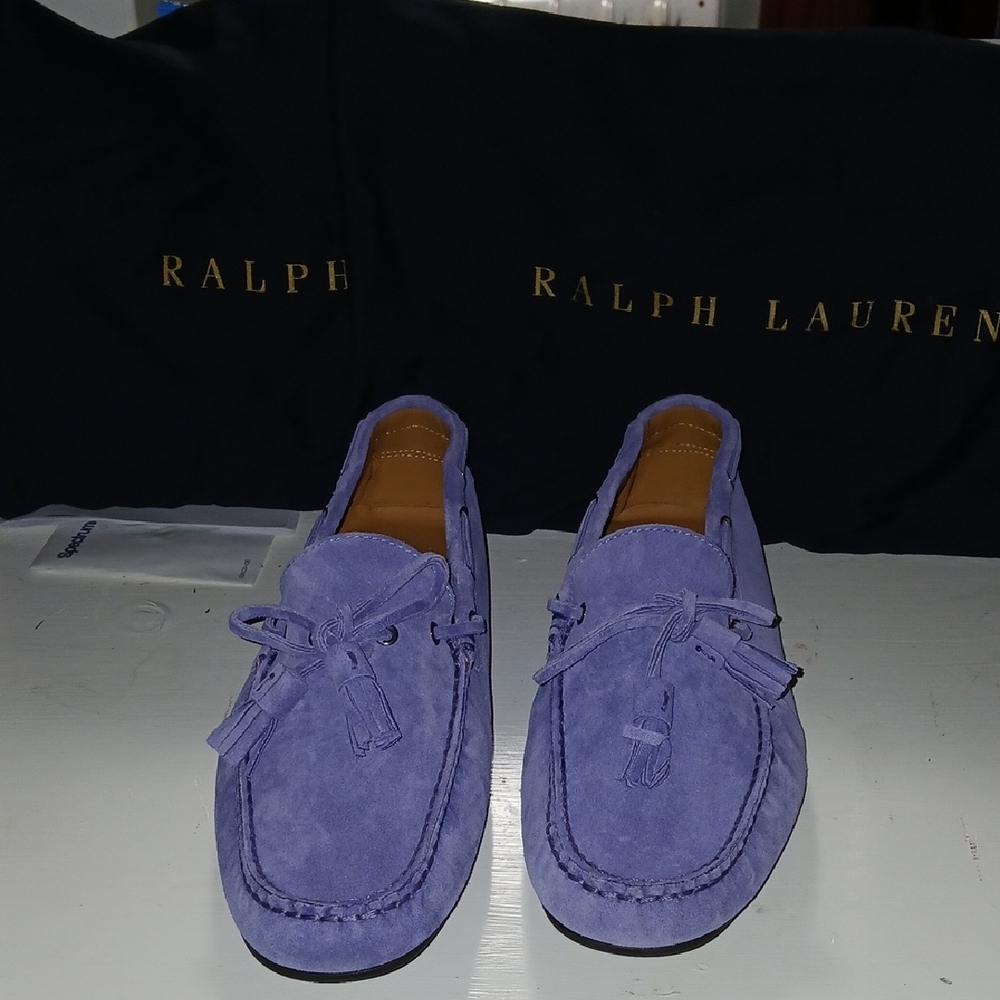 Ralph Lauren Men's Lavender Suede Slip-Ons